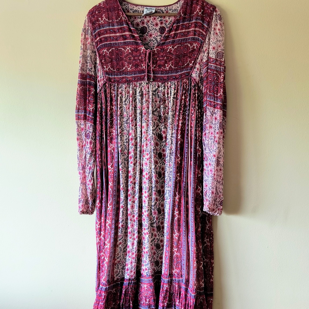 Vintage Block Print Maxi Dress